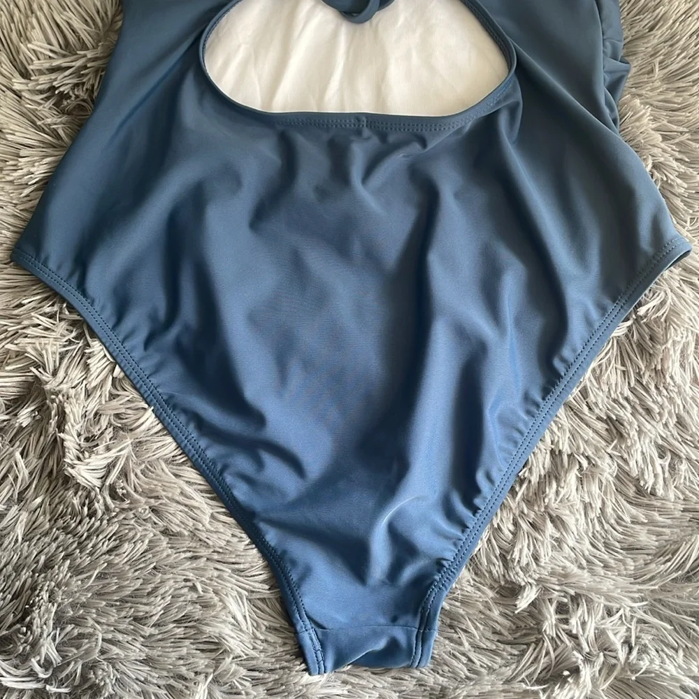 Cupshe Ruffled V-Neck & Lace-Up Back Swimsuit - Picture 9 of 14